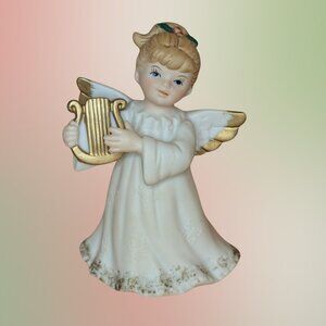 2 for $20 Vintage Lefton Angel Figurine w/ Harp – 1987 (3.5")
